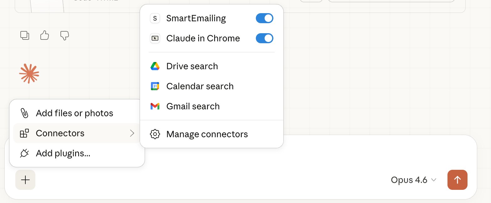 Zapnutí connectoru přes ikonu plus v chatovacím okně